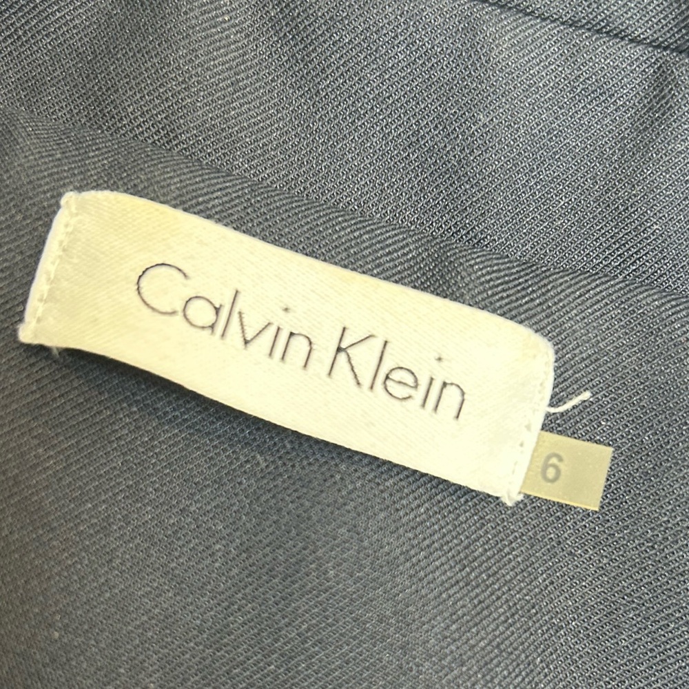 Calvin Klein Navy Blue Button Front Belted Vest Dress Size 6 - Picture 6 of 6